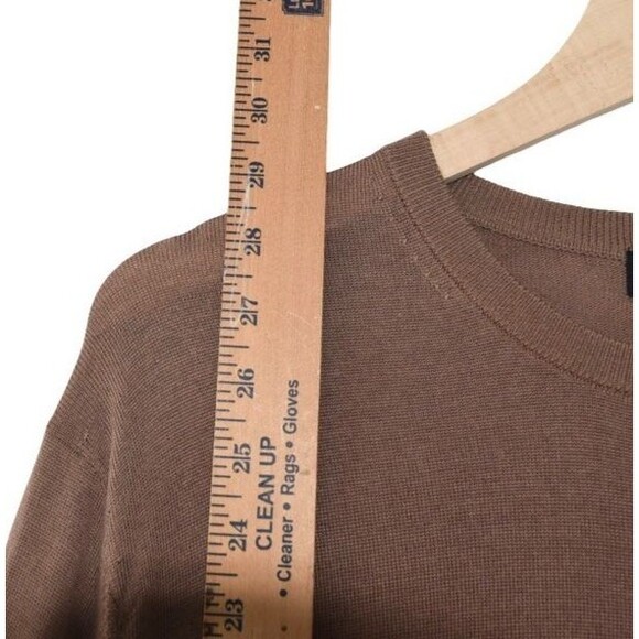 Uniqlo 100% Pure Wool Knit Long Sleeve Sweater Men’s Sz L Camel Brown Top - Picture 5 of 7